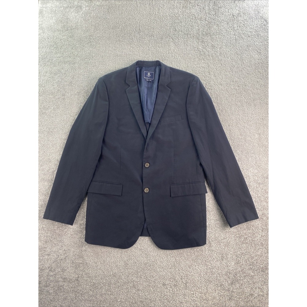 J Crew Suit Jacket 42 L Blue Cotton Thompson Solid Designer Premium Menswear